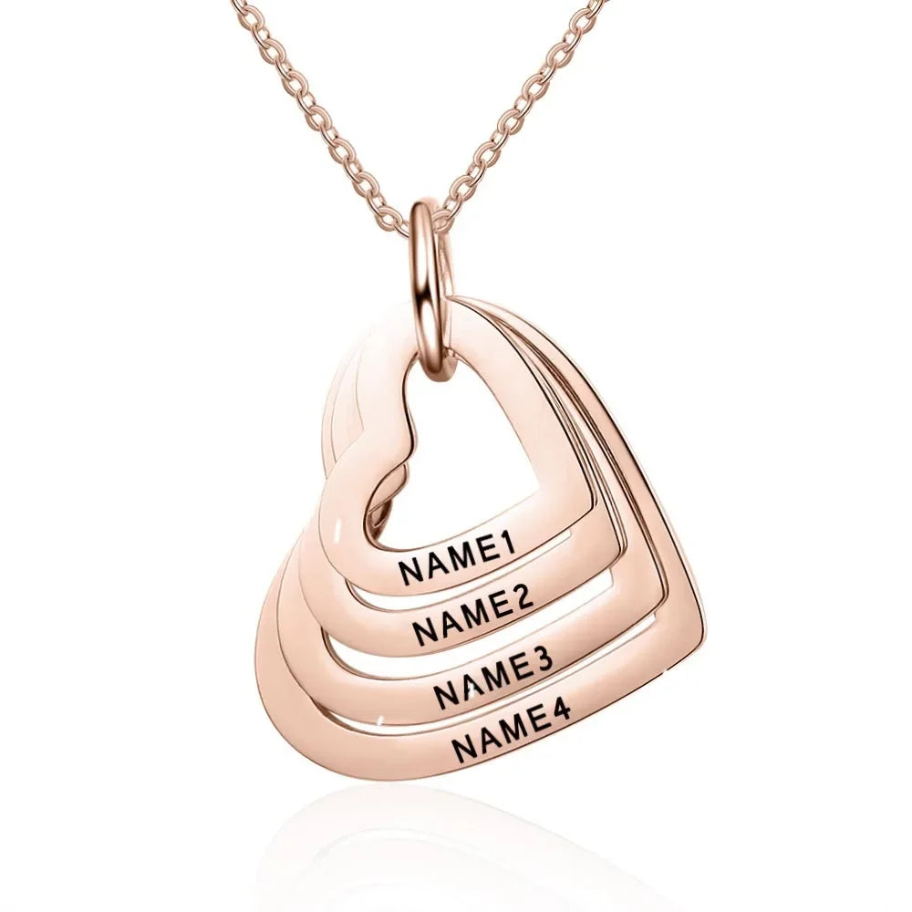 Heart  Necklace with 4 names !
