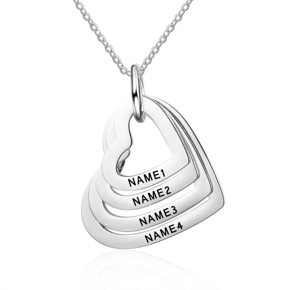 Heart  Necklace with 4 names !