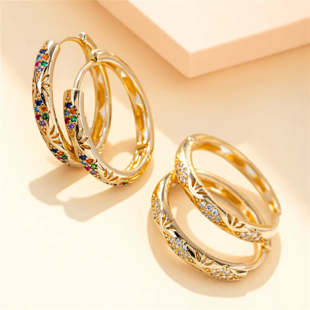 Rainbow Crystal Hoops !