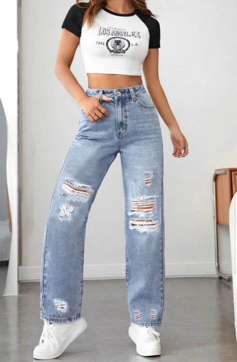 Women's wide-leg pants ripped !
