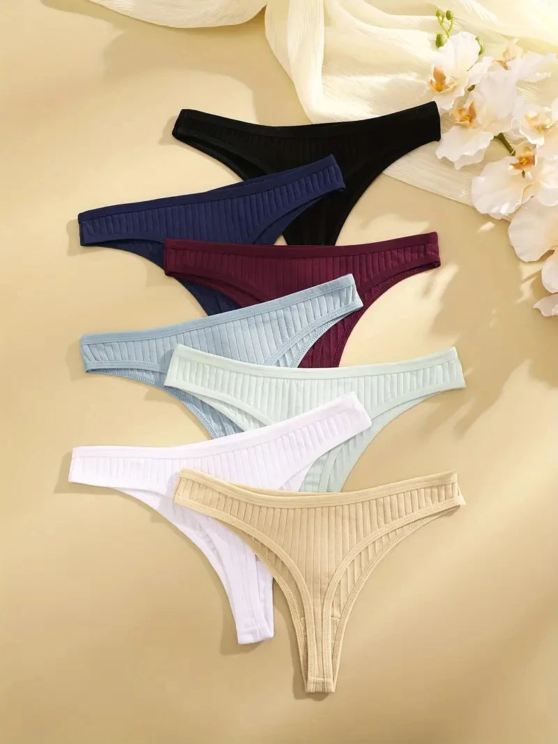 6Pcs/Set Women Cotton Thongs Panties Female  S-XL Intimates