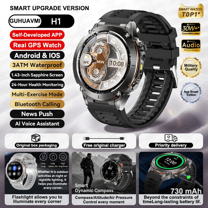 2025New Smart Watch Men 3ATM Waterproof  !