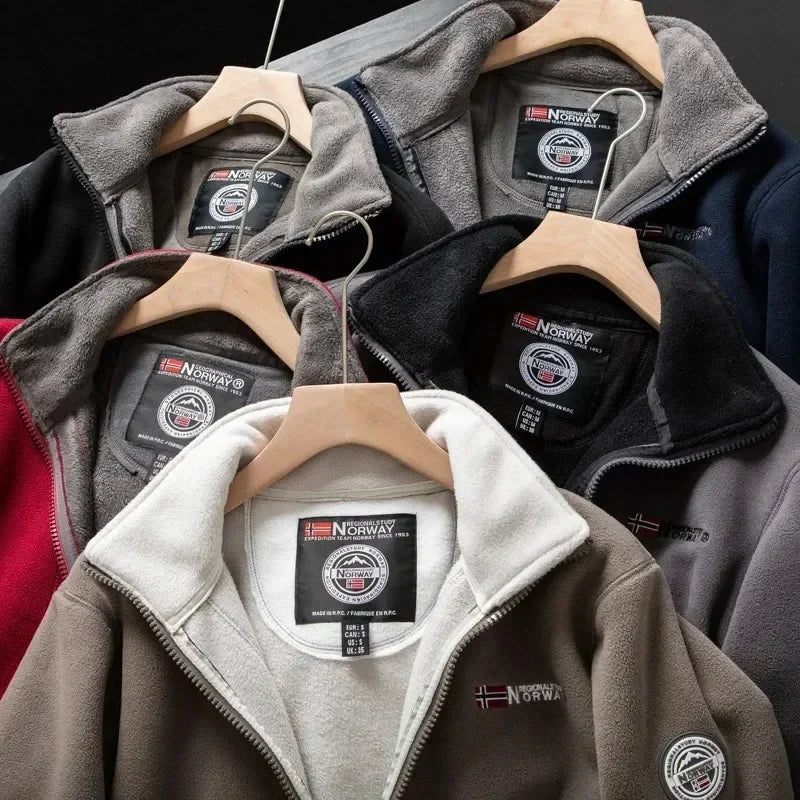 Windproof Fleece Padded Jacket for Men, New, 2025