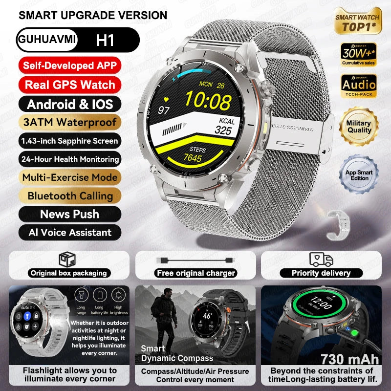 2025New Smart Watch Men 3ATM Waterproof  !