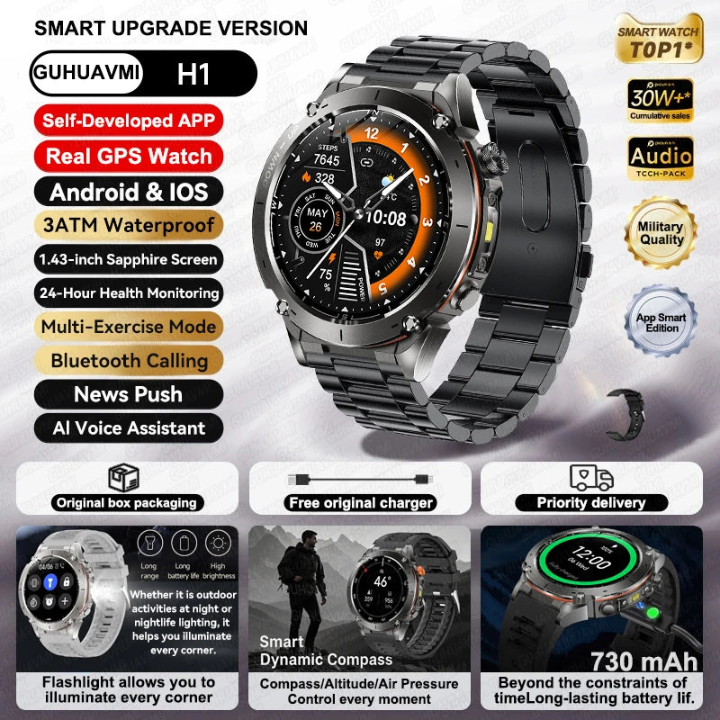 2025New Smart Watch Men 3ATM Waterproof  !