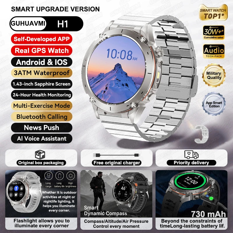 2025New Smart Watch Men 3ATM Waterproof  !