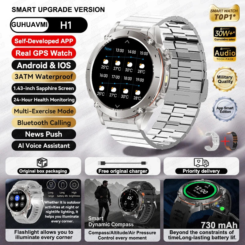 2025New Smart Watch Men 3ATM Waterproof  !