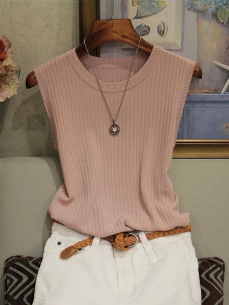 2025 Korea Knitted Vests Women !