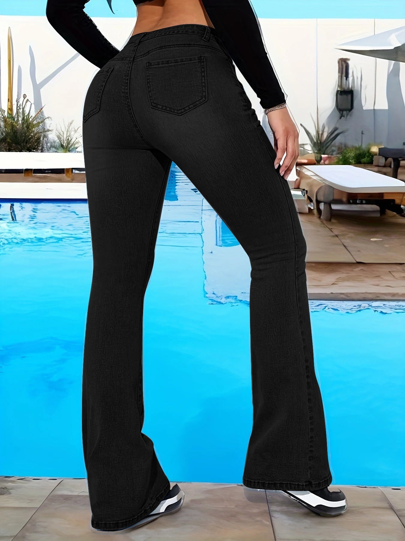 Women's high waist hip lifting slimming flare pants Jeans !