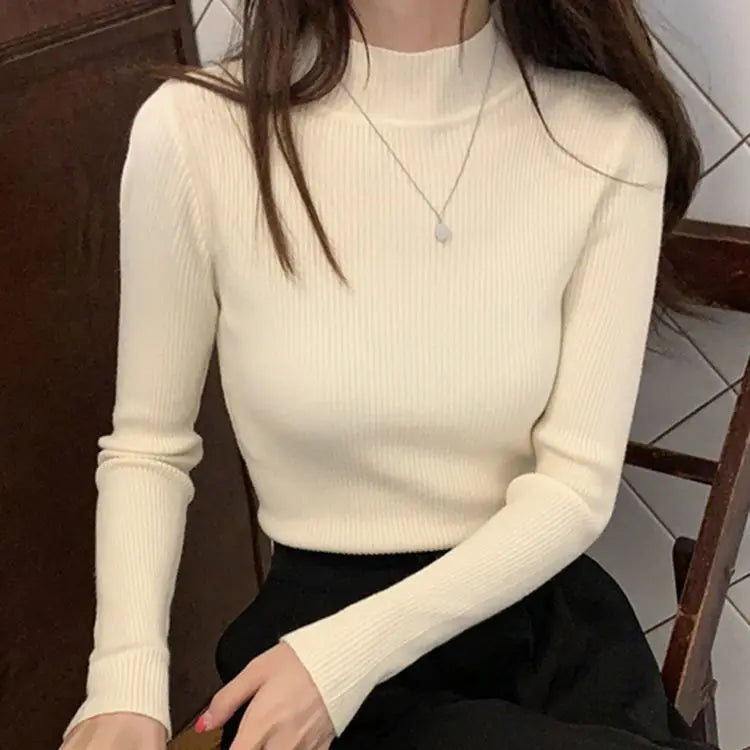 Autumn Winter Mock Neck Women Sweater!