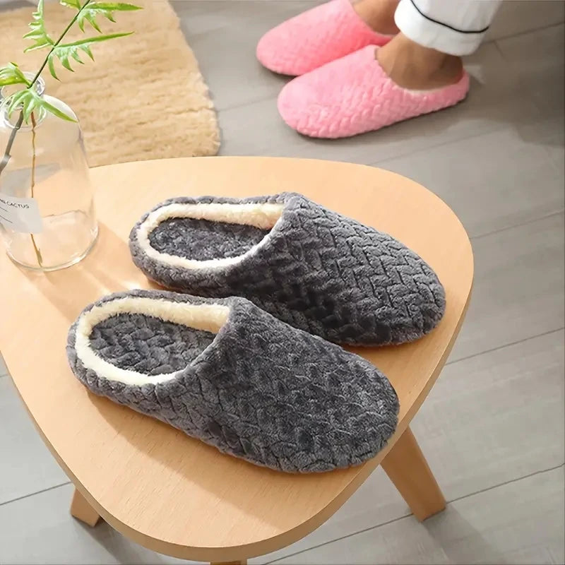 Unisex Fluffy Home Slippers Soft Lightweight Anti Slip Comfortable Indoor Slides for Autumn Winter !