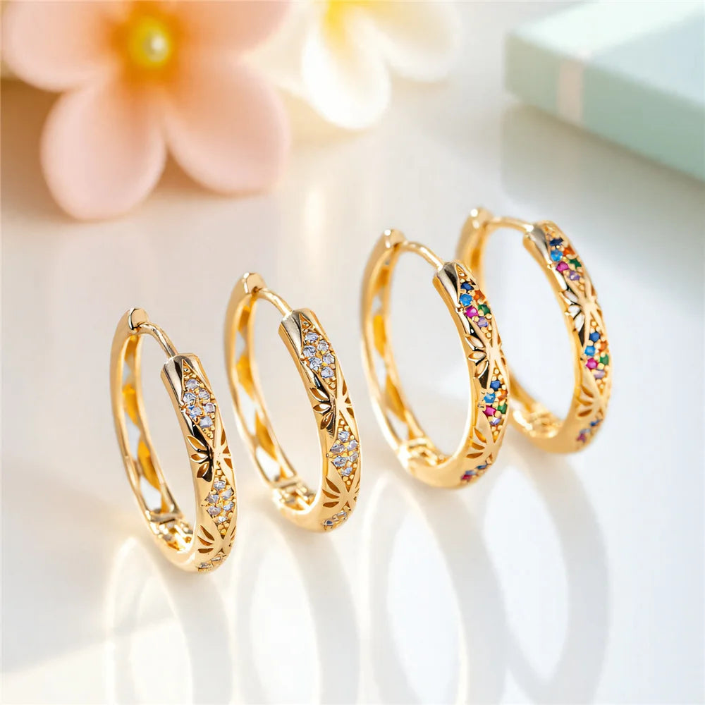 Rainbow Crystal Hoops !