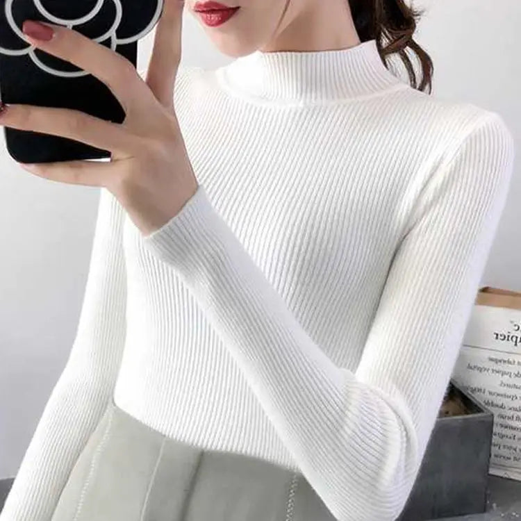 Autumn Winter Mock Neck Women Sweater!