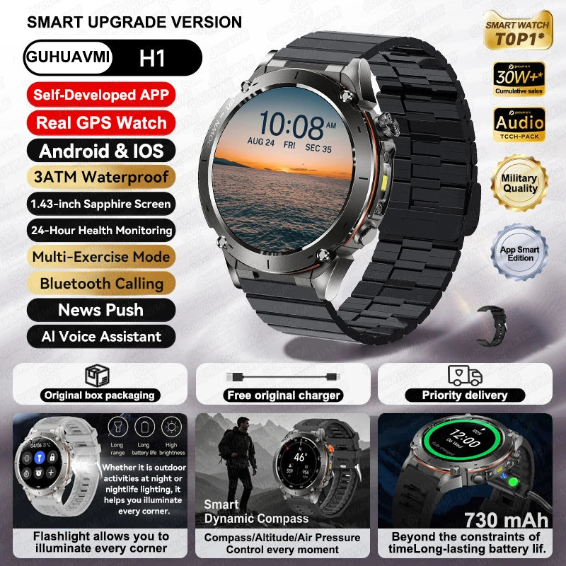 2025New Smart Watch Men 3ATM Waterproof  !