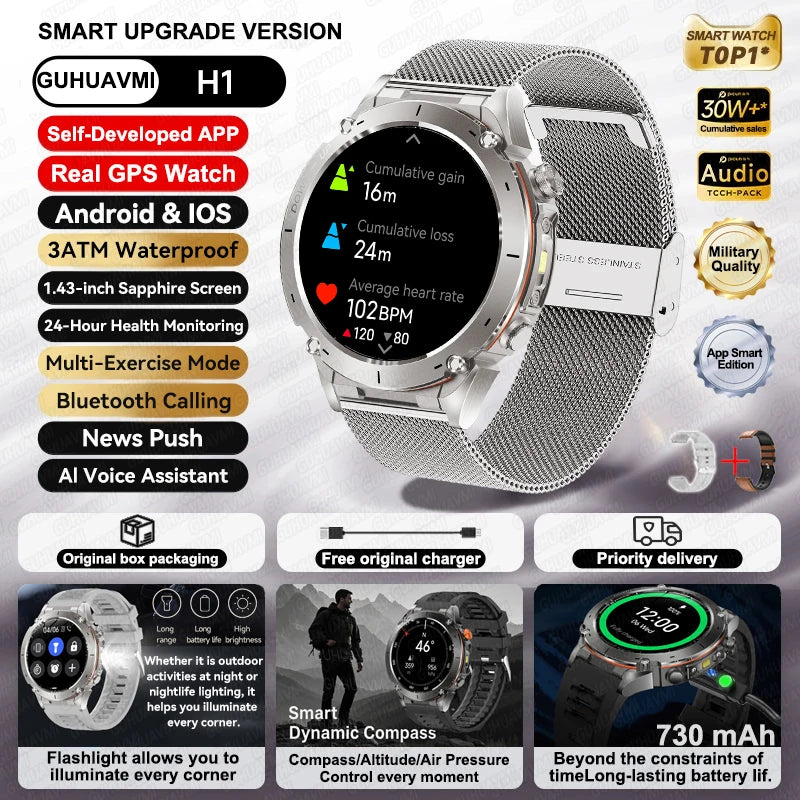 2025New Smart Watch Men 3ATM Waterproof  !