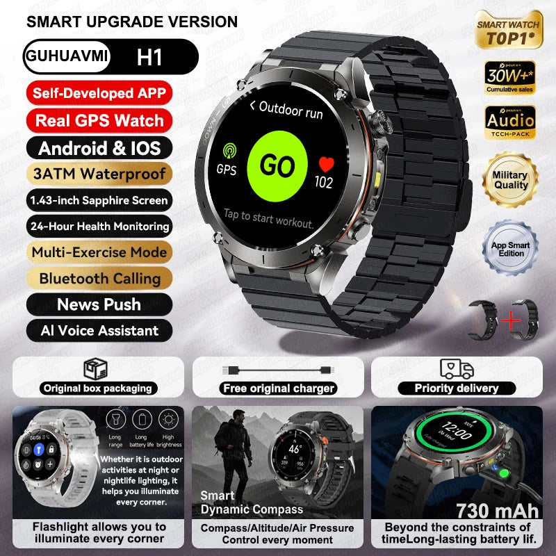 2025New Smart Watch Men 3ATM Waterproof  !