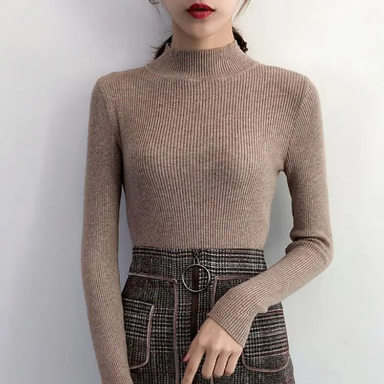 Autumn Winter Mock Neck Women Sweater!