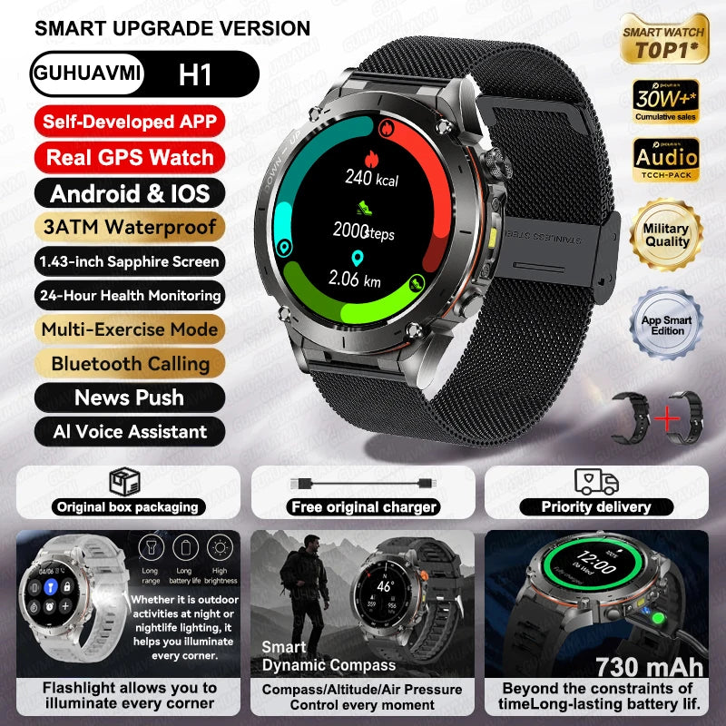 2025New Smart Watch Men 3ATM Waterproof  !