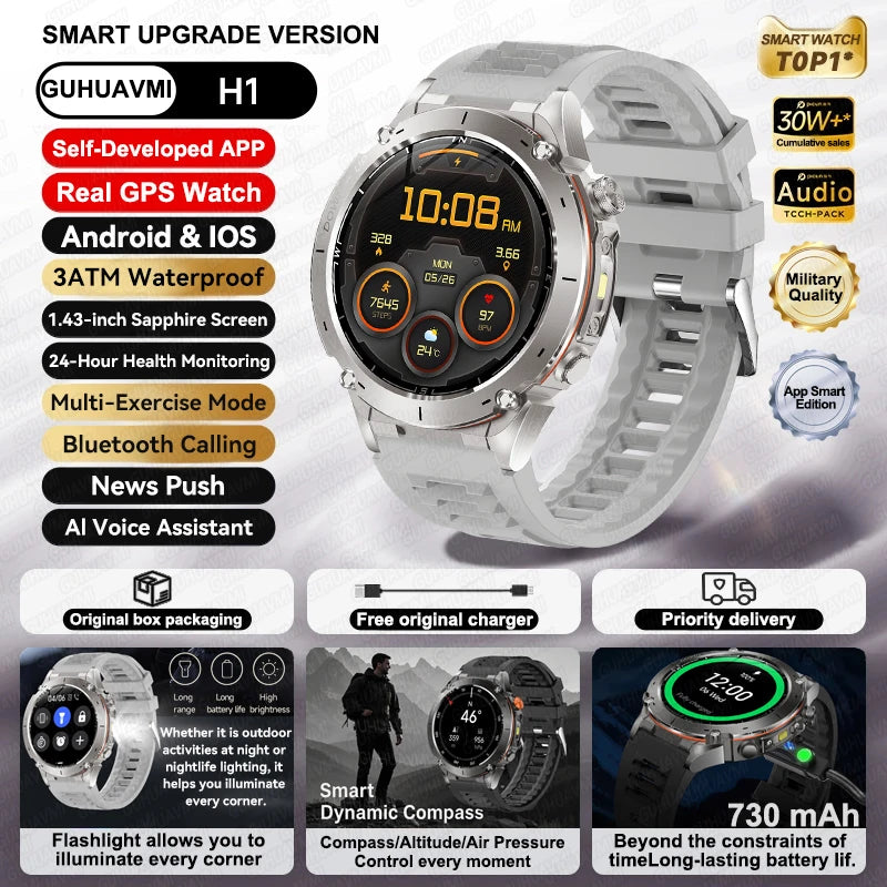 2025New Smart Watch Men 3ATM Waterproof  !