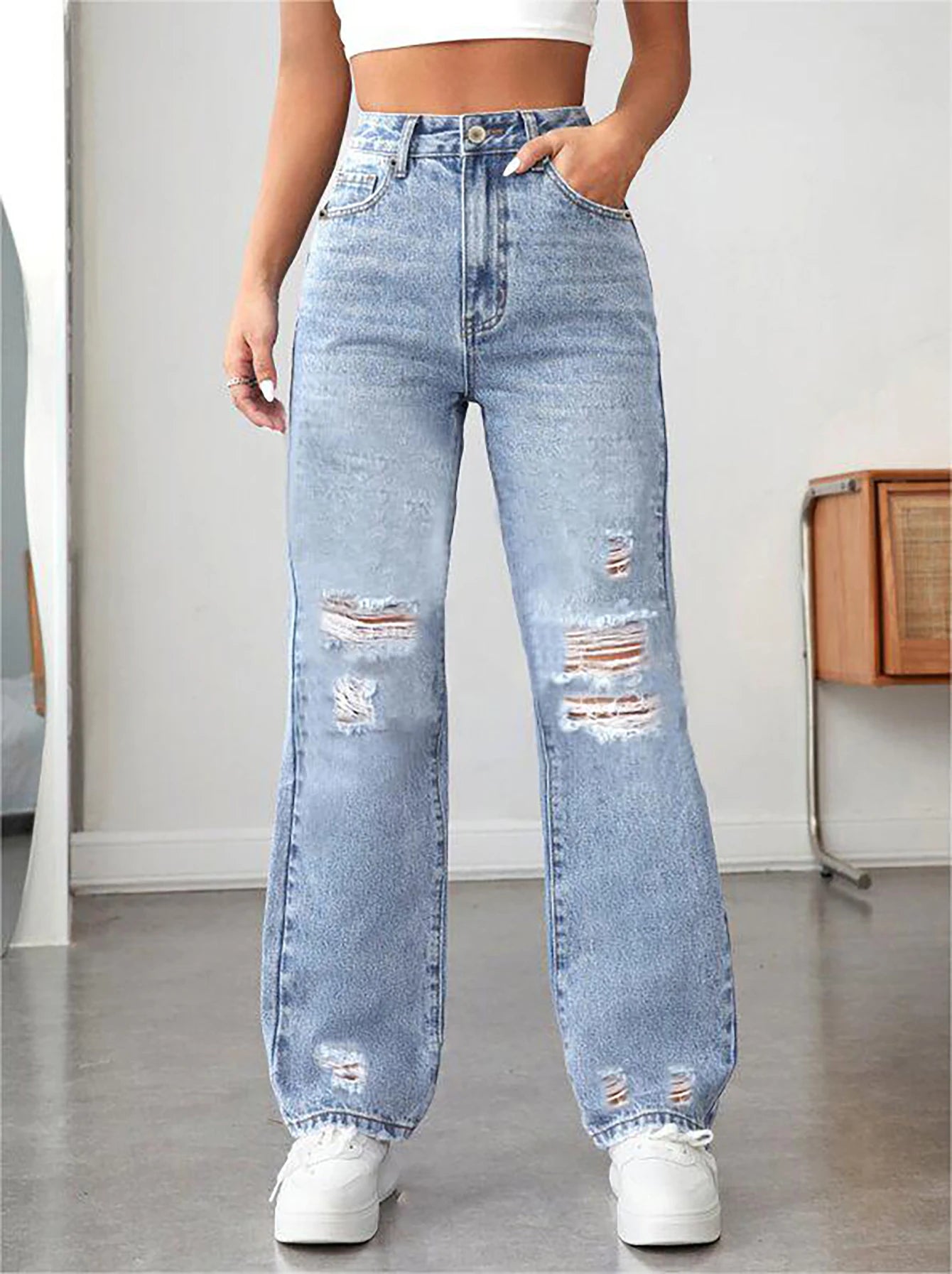 Women's wide-leg pants ripped !