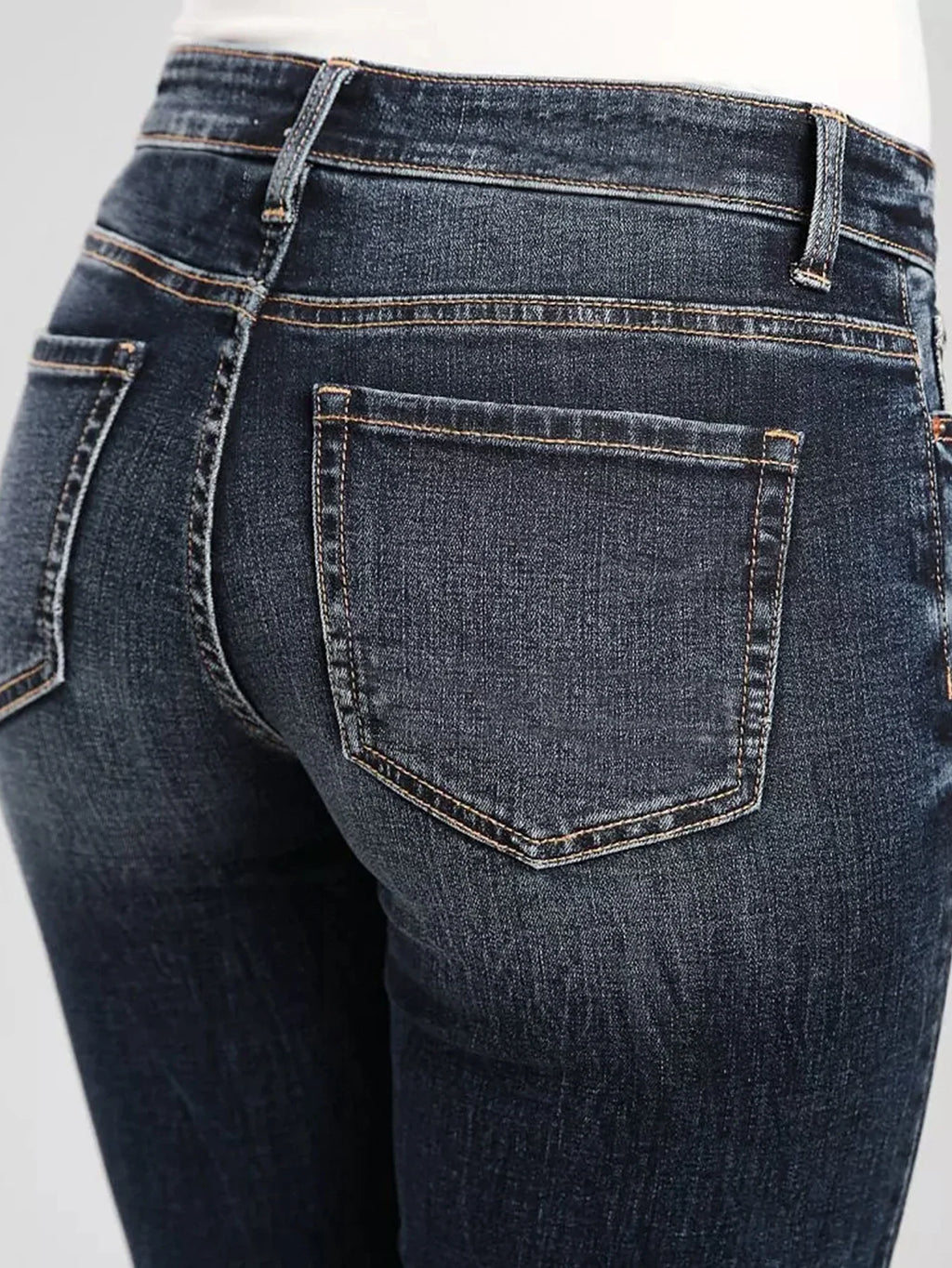 Women's Curling simple all-match Denim pants !