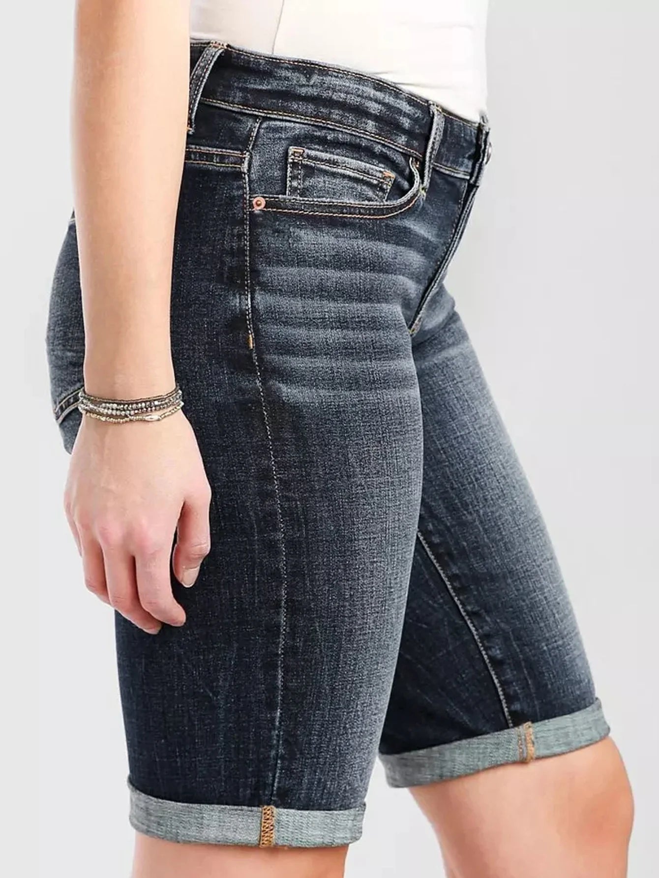 Women's Curling simple all-match Denim pants !