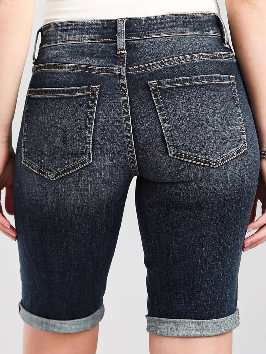 Women's Curling simple all-match Denim pants !