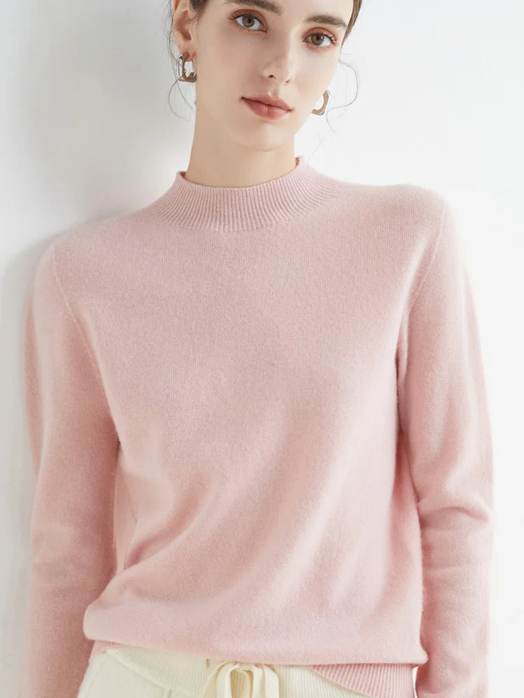 2025 Autumn and Winter Women's Solid Round Neck Sweater